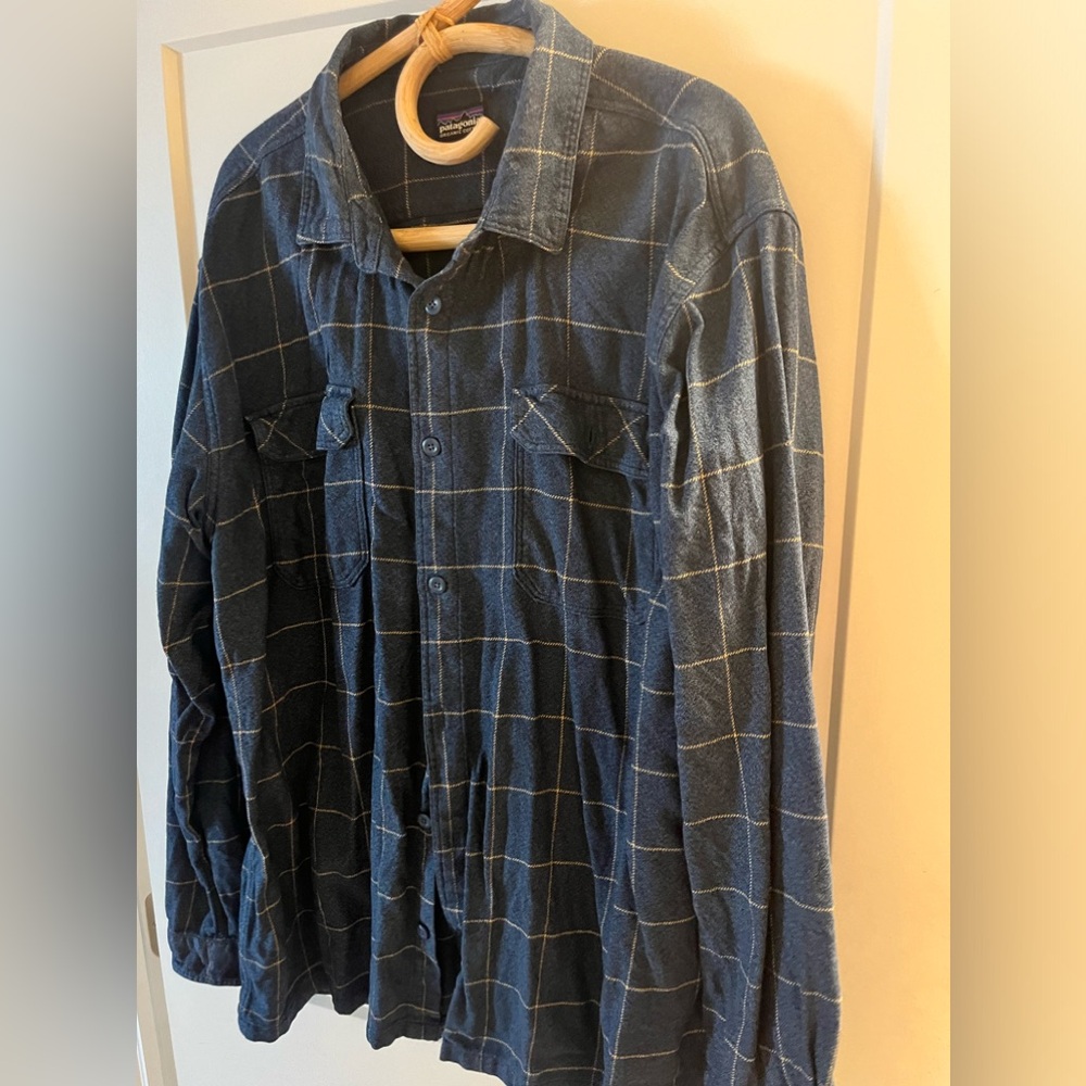 Patagonia Button Up Fjord Flannel Plaid Shirt Long-Sleeved Men's Size XXL